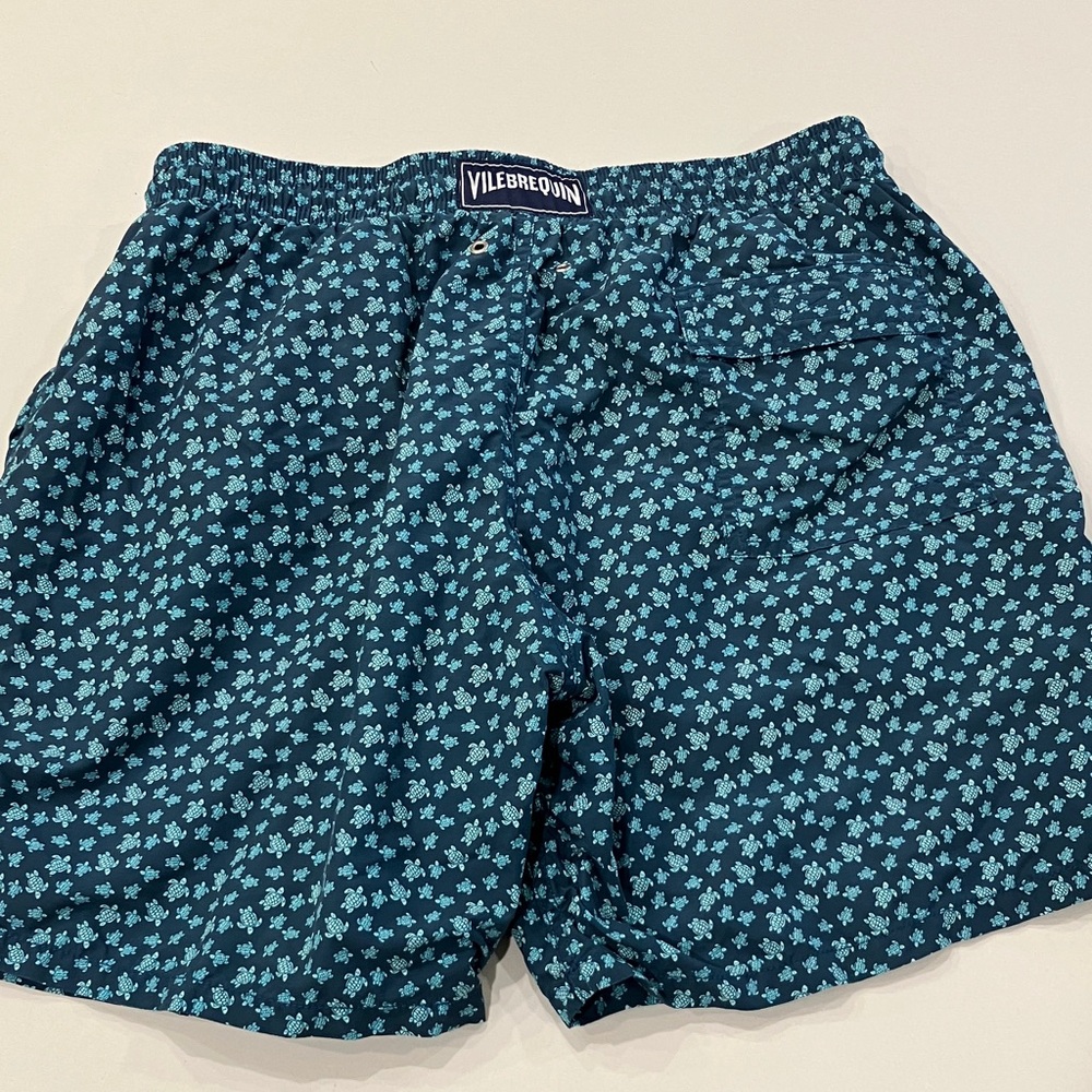 Vilebrequin NWT - Teal Floral-Print Athletic Swim Shorts - Picture 4 of 5